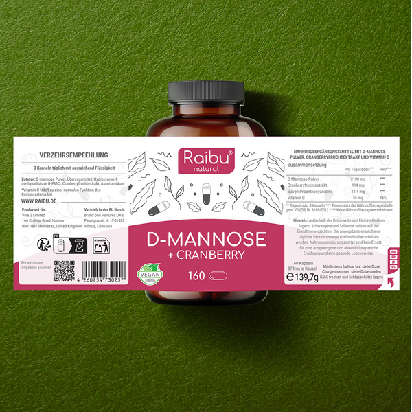 D-Mannose mit Cranberry | 160 Kapseln